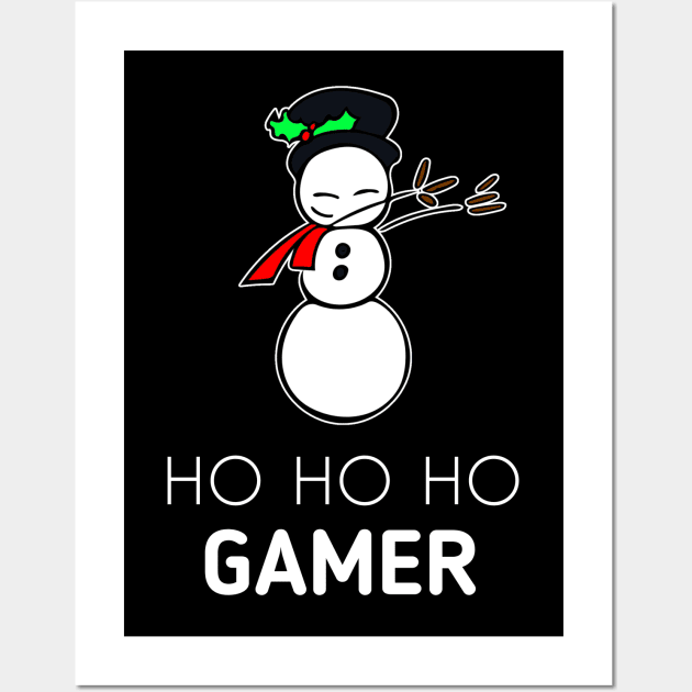 Ho Ho Ho Gamer Snowman Dabbing Wall Art by MaystarUniverse